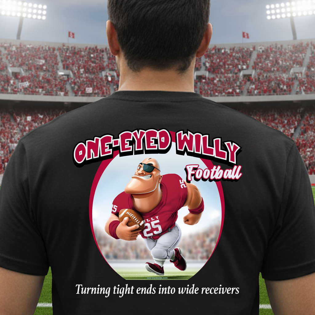 One-Eyed Willy Football - Cardinal & Gray Stadium Background